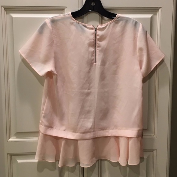 New Madison Marcus blush pink peplum ruffle hem top - Picture 4 of 4